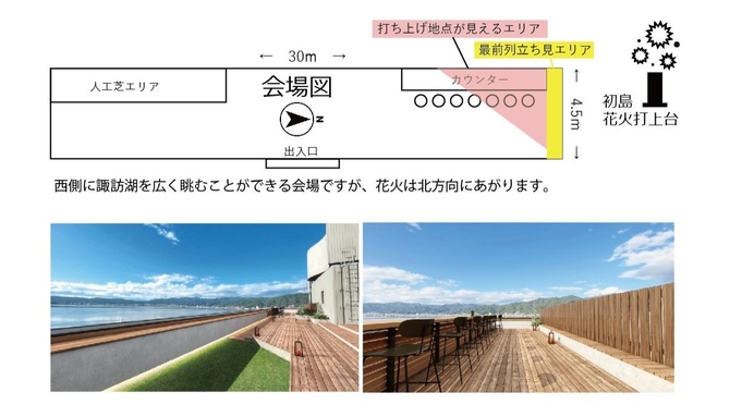 8月15日諏訪湖花火大会☆彡諏訪湖を眺める屋上テラスで花火鑑賞【夕食・朝食付】